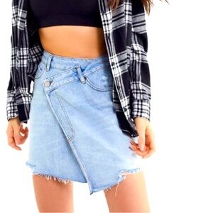 Urban Outfitters Light Blue Asymmetrical Denim Skirt, size M